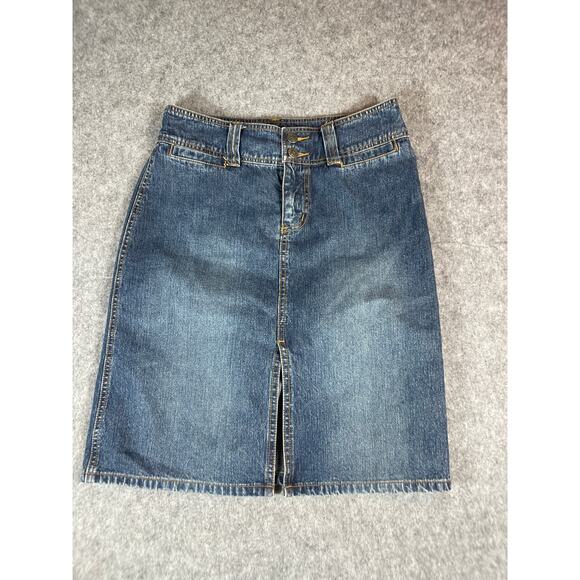 VINTAGE Y2K Tyte Jean Skirt Womens Size 5 Blue Denim Pencil Straight Grunge - Picture 1 of 6